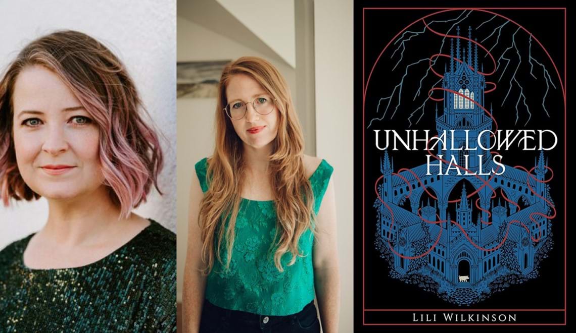 Two author headshots, both are wearing green tops and are slightly smiling.